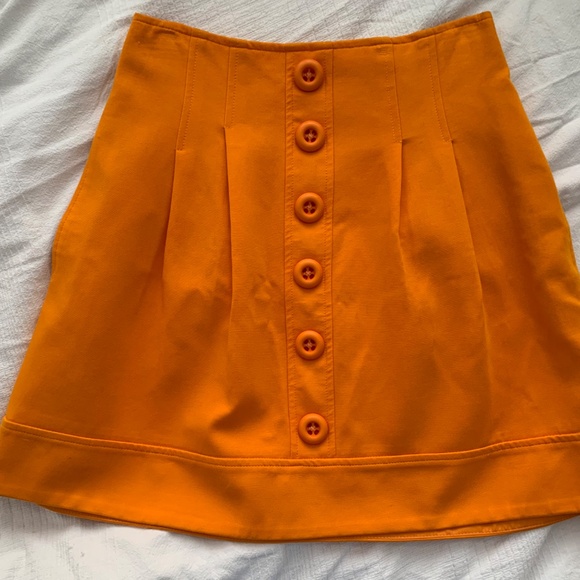 NWT Nanette Lepore Windswept Skirt, Size 2, Orange/ Papaya - Picture 2 of 5